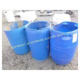 (3) 55 GAL POLY DRUMS