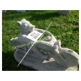PIG ON A MOTORCYCLE CONCRETE LAWN ORNAMENT