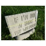 WALMART PLAQUE CONCRETE LAWN ORNAMENT