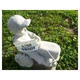 SMALL BOY ON A TRACTOR CONCRETE LAWN ORNAMENT