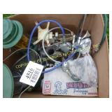 BOX OF TOOLS & LANTERNS