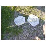 (2) OHIO STATE STONE CONCRETE LAWN ORNAMENTS