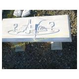 WINE BENCH CONCRETE LAWN ORNAMENT