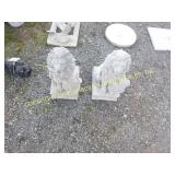 (2) LIONS CONCRETE LAWN ORNAMENTS