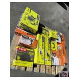 RYOBI, RIDGID Lot of (13 pcs) assorted RYOBI and