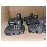 RYOBI Lot of (6 pcs) assorted RYOBI rechargeable