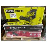 RYOBI, Murray Lot of (2 pcs) assorted lawnmowers,