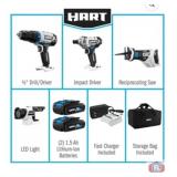 New 5 sets; HART 20-Volt 4-Tool Battery-Powered