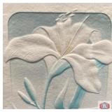 Lily flower by Wess. 3D wet cast paper. Framed