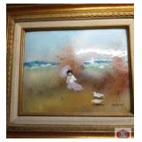 Max Karp - Girl with ducks Artist Max Karp (1916-