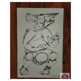 Jorge Flores "Drummer". Size 23x35". Black