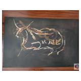 Jorge Flores size 35x23" dark brown paper colored