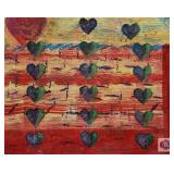 Heart line. Acrylic by IG. Unframed. 15"w 12.5"h.
