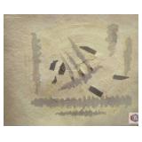 Mixed Media abstract earth tones. Framed. Size