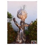 Ceramic Sculpture. Doodle Girl. Fifteen inch base
