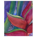 Heliconia No. 1. Watercolor by IG. Unframed.