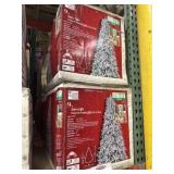2 pcs  9 ft Starry Light Flocked Christmas Tree