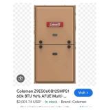 (1)  Coleman Z9ES060B12SMPS1 60k BTU 96% AFUE