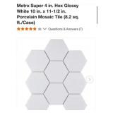 50 pcs Metro Super 4 in. Hex Glossy White 10 in.