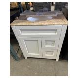 30 inch white vanity with granite top
