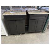 2 pcs 24 inch espresso  vanity with granite top