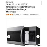 (1) Samsung 30 in. 1.7 cu. ft. 1000 W F