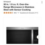 Whirlpool 30 in. 1.9 cu. ft. Over-the-Range