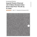 450 sq ft Imperial Texture Charcoal 12x12 Water