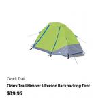 30 Pcs Ozark Trail Himont 1-Person Backpacking