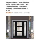 Regency 64 in. x 80 in. Modern 3-Lite Equal C