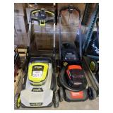 2 cordless lawnmowers ( no batteries or chargers