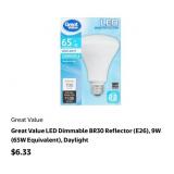 209 PCS Great Value LED Dimmable BR30 Reflector