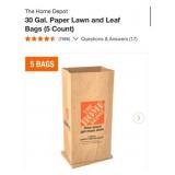 400 packs of 5 bags 30 Gal. Paper Lawn and Leaf