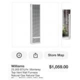 (1)Williams 25,000 BTU/hr. Monterey Top-Vent