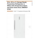 (1) 33 in. 20 cu. ft. Garage Ready Freezerless