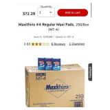 4 cases of 250 pcs Maxithins #4 Regular Maxi