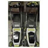 2 Assorted Models Ryobi Lawnmowers TOOLS ONLY