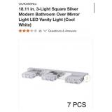 12 Pcs Square Silver Modern Bathroom Over Mirror