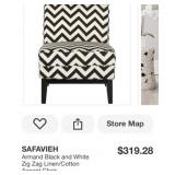 1Pc SAFAVIEH Armand Black and White Zig Zag