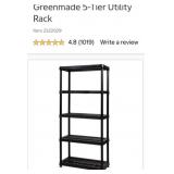 Lot of Greenmade 5-Tier Utility Racks