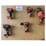 5 Pcs Assorted Milwaukee Tools - Used Working