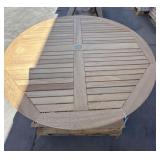 2 Pcs 55" Round Roble Wood Outdoor Dining Table