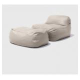 2 pcs Dume Lounge Chair + Ottoman Vegan Leather -