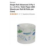 9 cases Renown Single Roll Advanced 2-Ply 4 in. x