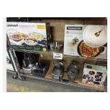 Assorted kitchen accessories contents on the shelf