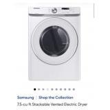 (1) 7.5-cu ft Stackable Vented Electric Dryer