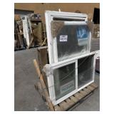 7 windows assorted sizes contents on the pallet