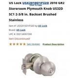 16 pcs US Lock USX2010D1P32D 2010 GR2 Storeroom P