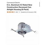 6 packs of 6 pcs Commercial Electric 6 in.