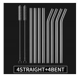 93 packs - 8-Pack Reusable Glass Straw,Size